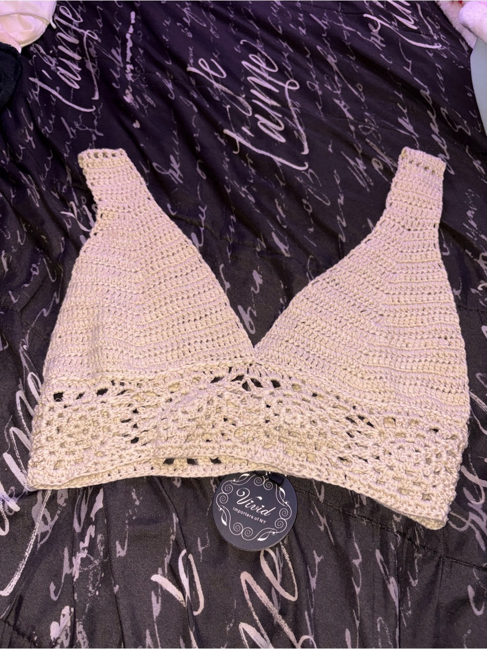Handmade Crochet Bralette Camisole in Cream